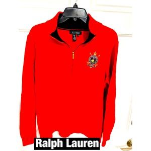 Ralph Lauren Red 1980 Vintage Sweater With Embroidered Logo Sz‎ 1X